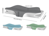 Grey Breathable Butterfly Contoured Memory Foam Pillow - Dual-Height Orthopedic Neck Pillow with V888-ELOSUNG45587