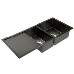 Cefito Kitchen Sink 100X45CM Stainless Steel Basin Double Bowl Black SINK-BLACK-10045