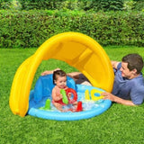 Bestway Kids Pool 115x89x76cm Inflatable Play Swimming Pools w/ Canopy 31L BW-POOL-KID-52568