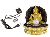 Resin Water Fountain Ornaments Meditating Buddha Statue LED Lighted Tabletop Fountain Home V1294-YM0901-3111200176212
