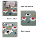 Nautical Tealight Holder Fish Shaped Assorted Color Mediterranean Table Centerpiece 4Pcs V1369-AZ3-W-15884