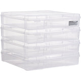 Scrapbook Paper Storage 4 Pack Stackable Plastic Board Game Boxes Clear Case V952-JTZCCHTZBHTCKPJCFV0