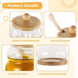 2PCS Glass Honey Jars, Glass Honey Container with Wooden Stirrer, Wide Mouth Honey Jar with Wooden V1369-AZ3-W-08950