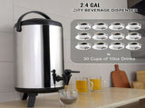 Stainless Steel Insulated Beverage Dispenser, 9.2 Liter, Thermal Hot and Cold Drink Server Dispenser V952-YLHLQQYX12L0TQWXUV0