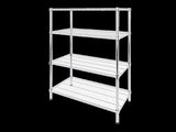 Modular Wire Storage 120x60cm Steel Shelving Chrome With Fixed Legs For Garage Warehouse Or Kitchen V63-841321