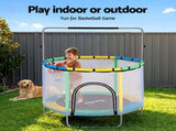Everfit 55inch Trampoline Kids Rebounder with Basketball Set Sandbag Boxing Game TRAMPO-D-KID55-YGB