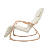 Artiss Rocking Armchair Footrest Nursing Beige Afton ARMCHAIR-10-BEIGE