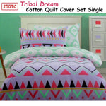 250TC Tribal Dream 100% Cotton Quilt Cover Set Single V442-CAP-QUILTCS-TRIBALDREAM-LILAC-SB