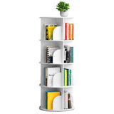 4 Tier Rotating Bookshelf PVC Freestanding Corner Rack Bookcase Multifunctional Spinning 360 Storage V985-ROTATINGBOOKSHELF
