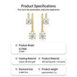 Elegant C-Shaped Drop Earrings Round Moissanite and Micro-Pave Setting, Crafted in 925 Silver V1341-ZY-RJHC842H-MOISSANITE-PREMIUMS925