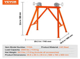 Pipe Stand with Roller Head 2500 LBS Load for 2-36 inches Pipes 45 Steel V952-ZXGDZCZJ35YCQ3B2SV0