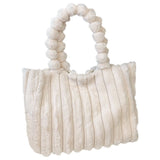 Large Capacity Plush Tote Bag for Women, Fuzzy Shoulder Bag, Soft and Stylish Everyday Carry-All V1370-AZ4-09984