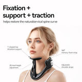 Extra Large Posture Corrector for Neck & Cervical Spine Alignment - 360&deg Adjustable Neck Collar with V1107-108-96829-BLK-XL