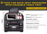 Car Back Seat Organizer with Foldable Table Tray Universal Rear Seat Storage Bag, Multi-Pocket V1107-CS-QCZYKBSNDH