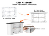 Portable Tradeshow Podium Table, 1300 x 465 x 950 mm, Display Exhibition Counter Stand Booth Fair V952-LSZST20DCSLWFTXVPV0