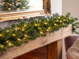 Christabelle 2.74m Highland Pine Christmas Garland Pre Lit Warm White LED Mantel Staircase Xmas 112_WFLHP274