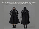 Beige L Size Long Trench Style Waterproof Raincoat for Women - Fashionable Outdoor Hiking Cycling V888-ELOSUNG56806-2