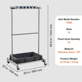VEVOR Garden Tool Organizer, 10 Slots with Hooks, Yard Tool Tower Rack with Wheels for Garage V952-CKGJSNJJSJSSTJEMHV0