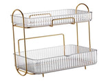 Makeup Organizer 2 Tier Bathroom Countertop Organizer Large Capacity Cosmetic Holder Shelf for V1294-YM0706-3117230199911