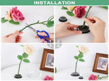 8-Pack Flower Frog 1.3 Inch Round Steel Flower Pins Flower Frog Holder Flower Arranger Rubber Base V1370-AZ4-07557