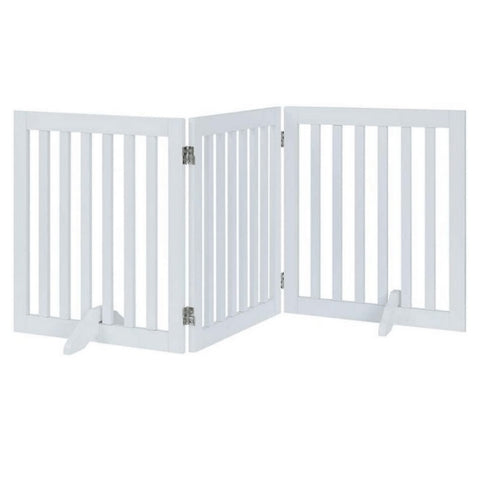 Three Panel Freestanding Dog Gate, White V568-GMW-265-W