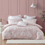 Platinum Collection Poppi Rose Cotton Polyester Jacquard Quilt Cover Set Super King V442-LED-QUILTCS-POPPI-ROSE-SK