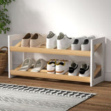 Artiss Shoe Rack 2 Tier 6 Pairs White Kara FUR-S-SR02-WDWH