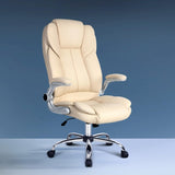 Artiss Executive Office Chair Leather Tilt Beige OCHAIR-G-9314-BG