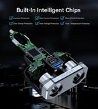 CHOETECH TC0020 45W 2 Sockets + 2x USB-C + 1x USB-A Cigarette Lighter Splitter V28-ELECHOTC0020
