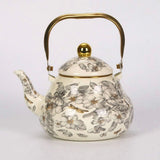 Vintage Floral Enamel Tea Kettle, 1.5L 2.0L 2.5L Stovetop Safe Steel Teapot with Ergonomic Handle, V1366-AZ2-W-14786