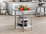 Stainless Steel Prep Table, 24 x 18 x 34 Inch, Heavy Duty Metal Worktable with 3 Adjustable Height V952-CFBXGGZTLCWJ8T6BLV0
