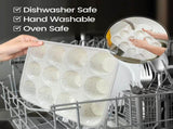 Silicone Muffin Pan, Metal Reinforced Frame Cupcake Pan 12 Cups Regular Size Easy to Move in or Out V1259-DP01-A-4507