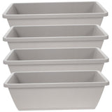 4-Pack Light Grey Rectangular Resin Window Planter Boxes with Drainage Holes for Indoor and Outdoor V1192-AZ-W-34349