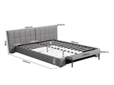 Artiss Double Size Upholstered Gas Lift Bed Frame with Foldable Bench PVC Leather Platform Bed with BFRAME-G-FORD-D-GY-ABCD