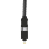 Rolling Square inCharge XL 100W 6 in 1 Travel Charging Cable 30cm - Urban Black V578-XLS01R