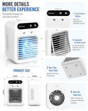 Portable Air Conditioners, Personal Cooling Fan with Humidifier, Rechargeable Mini Air Cooler for V1107-723-79509