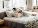Artiss King Size Bed Frame Plush Soft Headboard Velvet Platform Base for Modern Bedrooms Grey BFRAME-F-HAVEN-K-GY-AB