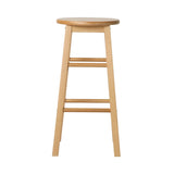 Artiss 2x Bar Stools Round Chairs Wooden Nature BA-G-7033-NTX2