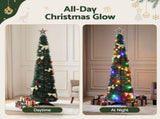 Jingle Jollys Pop Up Christmas Tree Pre Decorated Multicolour LED 155cm PUT-XMAS-5IN-3