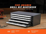 Drill Bit Dispenser Cabinet, Five-Drawer Bit Organizer Cabinet for 33/64" to 63/64" Steel V952-ZTFPGJX3364D1XNGFV0