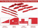 7pcs Precision Setup Blocks,Router Table Setup Bars, Aluminum Setup Blocks Height Gauge Set for V1366-AZ2-W-03737