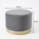 Interior Ave - Monaco Round Ottoman - Ocean V355-IA-OTT-MNC-OCN