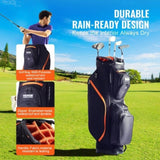Golf Cart Bag with 14 Way Organizer Divider Top, 36 13 Pockets Premium Cart Bag, Durable 600D V952-LSSTBLSSTB36441FQV0