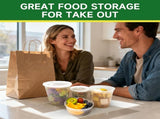 50 Set 32 oz Deli Containers with Lids, Leak-Proof BPA Free Plastic Take Out Bowls, Food Storage for V1259-DP01-A-4752