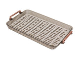 Tea Tray Rectangular Double Layer Drainage Rack Tea Serving Tray for Parties Coffee Table Kitchen V1294-YM0901-3118230273113