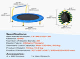 3FT Trampoline for Kids, 92 cm Trampolines Indoor/Outdoor Trampoline for Toddlers, Foldable Mini V952-ETYXBC3YCYXBM625VV0