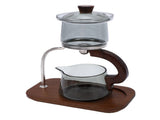 Teapot Set Water Separation Infuser Fairness Cup Tea Brewing Kit High Borosilicate Glass Solid Wood V1294-YM0901-3118260015611