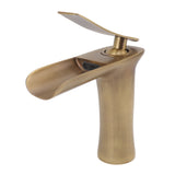 Bathroom Sink Faucet Antique Single Span Brass Waterfall Under Counter Basin Mixer Tap for Cold and V1294-YM0626-3112220096011