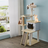 Pawz Cat Tree Tower Scratcher Wood Condo House 120cm PT1270-BG