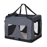 i.Pet Pet Carrier Soft Crate Dog Cat Travel 82x58CM Portable Foldable Car XL PET-CARRIER-XL-GR
